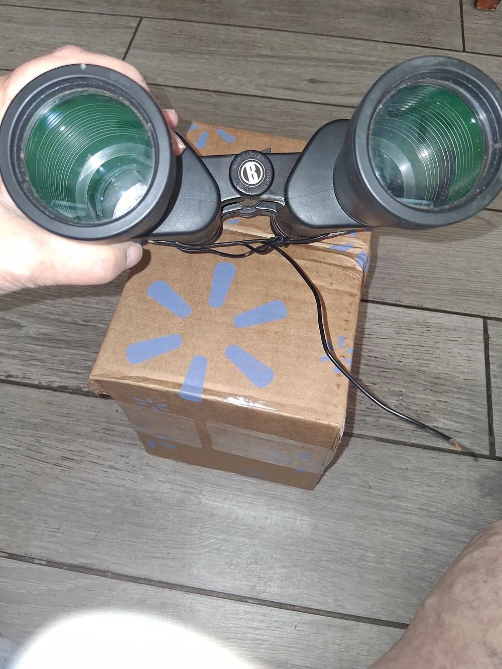 Compact Black Binoculars with Central Focus Wheel
